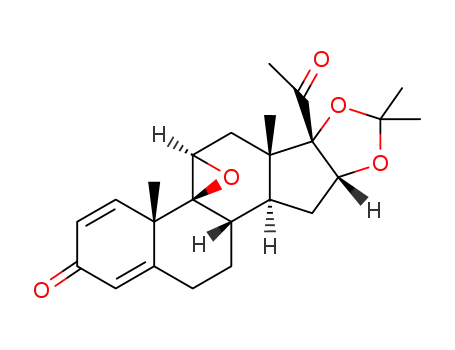 Molecular Structure of 2135-13-9 (9,11β-epoxy-16α,17-isopropylidenedioxy-9β-pregna-1,4-diene-3,20-dione)