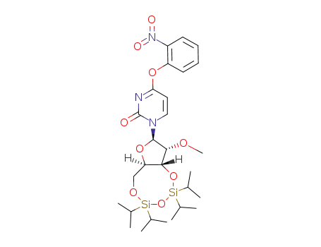 Molecular Structure of 110567-19-6 (1-(3',5'-O-1,1,3,3-tetraisopropyl-1,3-disilyl)-β-D-ribofuranosyl-2'-O-methyl-4-(2-nitrophenyl)-2-pyrimidinone)