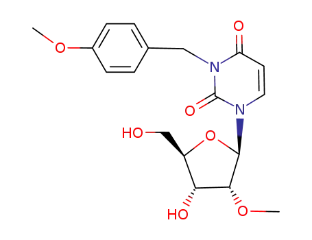 Molecular Structure of 132278-69-4 (3-(4-methoxyphenylmethyl)-2'-O-methyluridine)