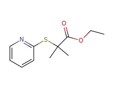 Molecular Structure of 119368-35-3 (Propanoic acid, 2-methyl-2-(2-pyridinylthio)-, ethyl ester)