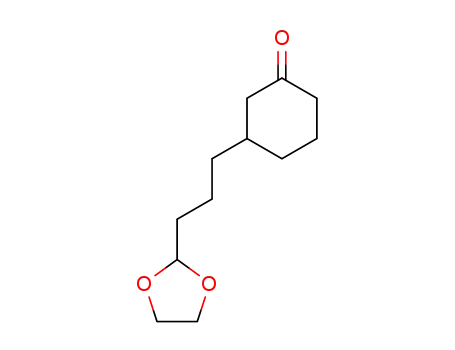 Molecular Structure of 75506-74-0 (3-[3-(1,3-Dioxolan-2-yl)propyl]cyclohexanone)