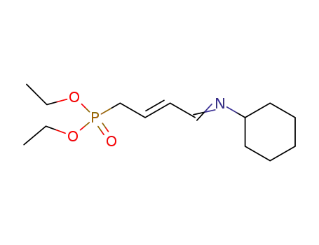 Molecular Structure of 129422-73-7 ({(E)-4-[(E)-Cyclohexylimino]-but-2-enyl}-phosphonic acid diethyl ester)