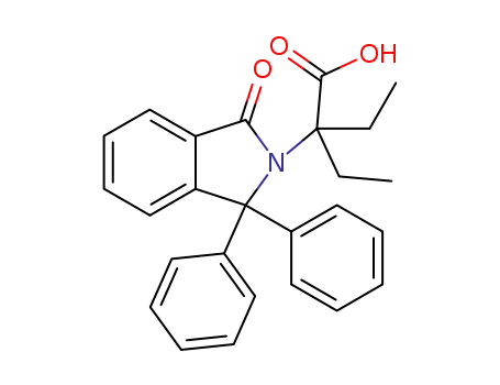 Molecular Structure of 861592-95-2 (2-ethyl-2-(3-oxo-1,1-diphenyl-isoindolin-2-yl)-butyric acid)