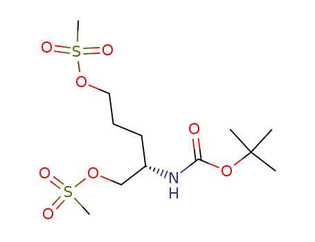 Molecular Structure of 607376-86-3 ((S)-2-(tert-butoxycarbonylamino)pentane-1,5-diyl dimethanesulfonate)