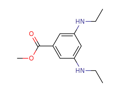Molecular Structure of 90618-99-8 (Benzoic acid, 3,5-bis(ethylamino)-, methyl ester)