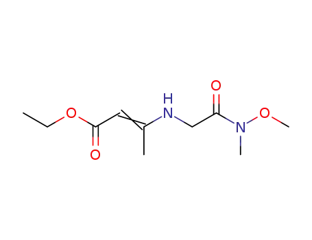 Molecular Structure of 231609-63-5 (ethyl 3-((N-methoxy-N-methylcarbamoyl)methylamino)crotonate)