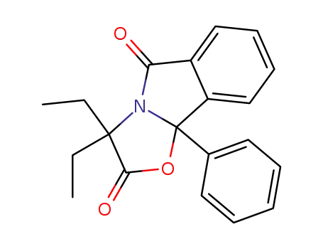 Molecular Structure of 861543-22-8 (3,3-diethyl-9b-phenyl-9b<i>H</i>-oxazolo[2,3-<i>a</i>]isoindole-2,5-dione)