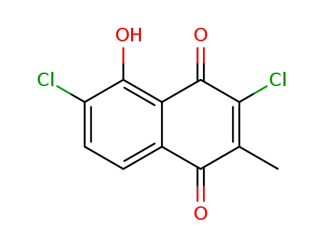 Molecular Structure of 57093-07-9 (3,6-dichloro-5-hydroxy-2-methyl-[1,4]naphthoquinone)