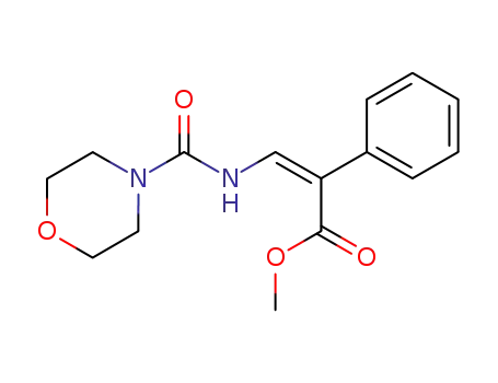 Molecular Structure of 108471-63-2 ((Z)-3-[(Morpholine-4-carbonyl)-amino]-2-phenyl-acrylic acid methyl ester)