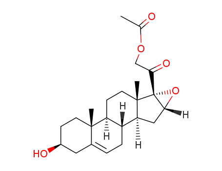 Molecular Structure of 28444-97-5 (16,17-EPOXY-21-ACETOXYPREGNENOLONE)