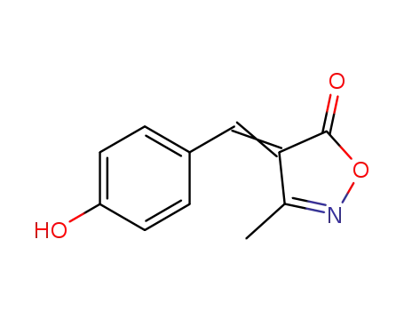 Molecular Structure of 103906-10-1 (4-(p-hydroxyphenylmethylidene)-3-methylisoxazol-5(4H)-one)