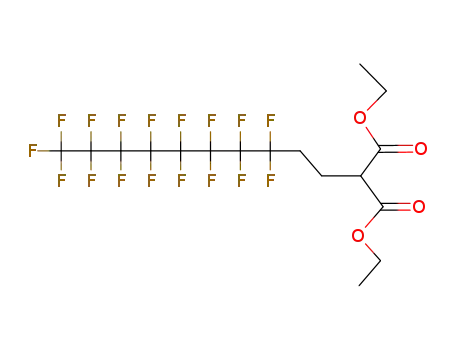 Molecular Structure of 26564-99-8 (Propanedioic acid,
(3,3,4,4,5,5,6,6,7,7,8,8,9,9,10,10,10-heptadecafluorodecyl)-, diethyl
ester)