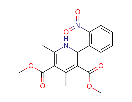 Molecular Structure of 108139-80-6 (dimethyl 4,6-dimethyl-2-(2-nitrophenyl)-1,2-dihydropyridine-3,5-dicarboxylate)