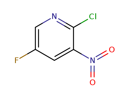 Molecular Structure of 136888-21-6 (2-CHLORO-5-FLUORO-3-NITROPYRIDINE)