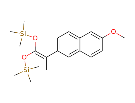 Molecular Structure of 167476-44-0 (3,5-Dioxa-2,6-disilaheptane,
4-[1-(6-methoxy-2-naphthalenyl)ethylidene]-2,2,6,6-tetramethyl-)
