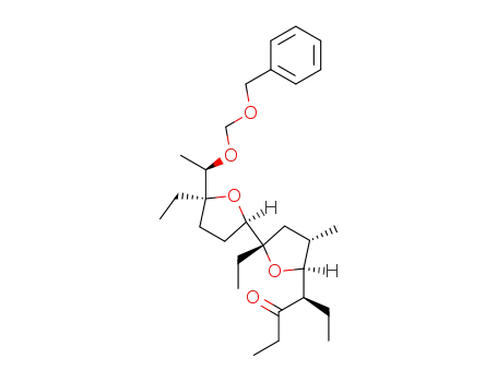 Molecular Structure of 131927-96-3 ((4S)-4-<(2S,3S,5R)-5-<(2R,5S)-5-((1R)-1-Benzyloxymethoxyethyl)-5-ethyltetrahydrofur-2-yl>-5-ethyl-3-methyltetrahydrofur-2-yl>hexan-3-one)