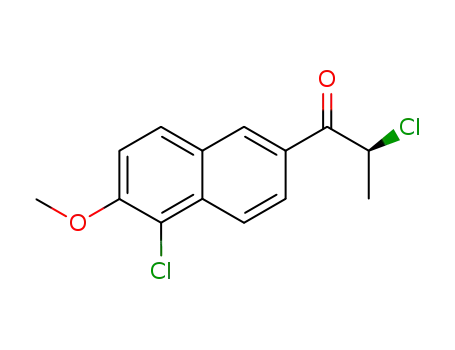Molecular Structure of 102770-50-3 (1-Propanone, 2-chloro-1-(5-chloro-6-methoxy-2-naphthalenyl)-, (S)-)