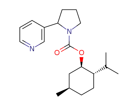 Molecular Structure of 1253523-06-6 ((1R,2S,5S)-2-Isopropyl-5-methylcyclohexyl 2-(pyridin-3-yl)pyrrolidine-1-carboxylate)