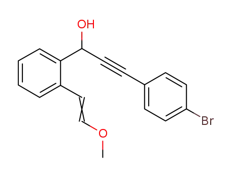 Molecular Structure of 1241602-88-9 (3-(4-bromophenyl)-1-(2-(2-methoxyvinyl)phenyl)prop-2-yn-1-ol)
