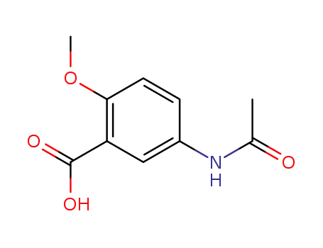 Molecular Structure of 191605-08-0 (Benzoic acid, 5-(acetylamino)-2-methoxy- (9CI))