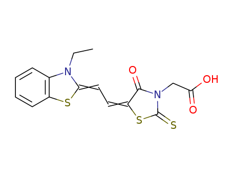 5-[(3-ethylbenzothiazol-2(3H)-ylidene)ethylidene]-4-oxo-2-thioxothiazolidin-3-acetic acid