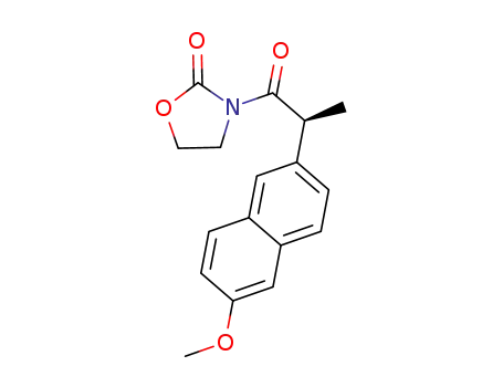 Molecular Structure of 1330660-68-8 ((S)-3-(2-(6-methoxynaphthalen-2-yl)propanoyl)oxazolidin-2-one)