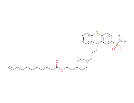 Molecular Structure of 22178-11-6 (2-[1-[3-[2-[(dimethylamino)sulphonyl]-10H-phenothiazin-10-yl]propyl]-4-piperidyl]ethyl undec-10-enoate)