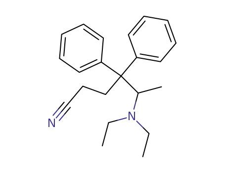 Molecular Structure of 120454-23-1 (5-Diethylamino-4,4-diphenyl-hexanenitrile)