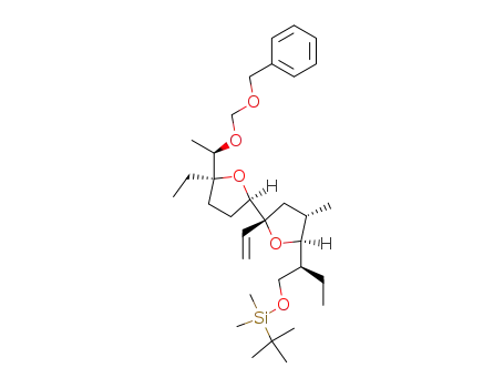 Molecular Structure of 152934-48-0 ({(S)-2-[(2R,4S,5S,2'R,5'S)-5'-((R)-1-Benzyloxymethoxy-ethyl)-5'-ethyl-4-methyl-2-vinyl-octahydro-[2,2']bifuranyl-5-yl]-butoxy}-tert-butyl-dimethyl-silane)