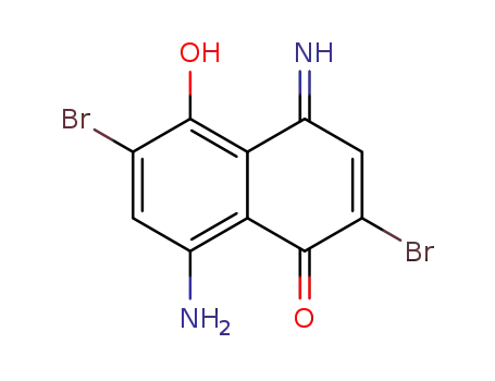 Molecular Structure of 26846-51-5 (8-amino-2,6-dibromo-5-hydroxy-4-iminonaphthalen-1(4H)-one)