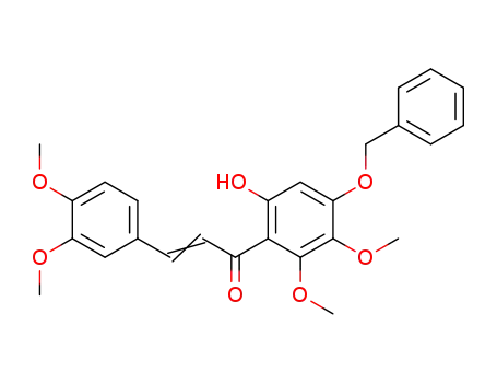 Molecular Structure of 52378-70-8 (2-Propen-1-one,
3-(3,4-dimethoxyphenyl)-1-[6-hydroxy-2,3-dimethoxy-4-(phenylmethoxy)
phenyl]-)