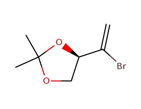 Molecular Structure of 900518-95-8 (1,3-Dioxolane, 4-(1-bromoethenyl)-2,2-dimethyl-, (4R)-)