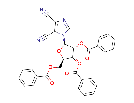 Molecular Structure of 94619-73-5 (1-(2,3,5-tri-O-benzoyl-β-D-ribofuranosyl)-4,5-dicyanoimidazole)