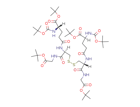 Molecular Structure of 86810-11-9 (N,N'-<bis<N-(t-butoxycarbonyl)-L-γ-glutamyl>-L-cystinyl>bis(glycine) tetra-t-butyl ester)