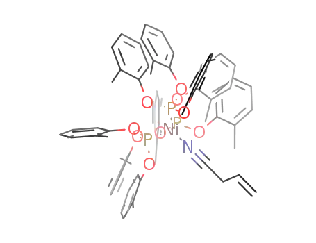 Molecular Structure of 84521-37-9 (Ni(3-butenenitrile)(P(O-o-tolyl)3)3)