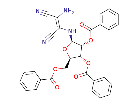 Molecular Structure of 94619-71-3 (N-(2',3',5'-tri-O-benzoyl-β-D-ribofuranosyl)diaminomaleonoitrile)