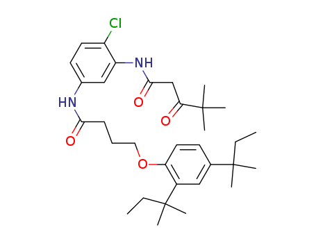 N-[5-[4-[2,4-bis(2-methylbutan-2-yl)phenoxy]butanoylamino]-2-chlorophenyl]-4,4-dimethyl-3-oxopentanamide