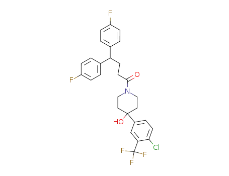 Molecular Structure of 50830-38-1 (1-[4,4-bis(4-fluorophenyl)butyryl]-4-(3-trifluoromethyl-4-chlorophenyl)-4-piperidinol)