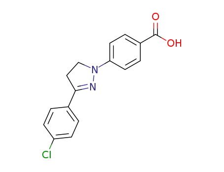 Molecular Structure of 26192-76-7 (4-[3-(4-chlorophenyl)-4,5-dihydro-1H-pyrazol-1-yl]benzoic acid)