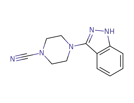 4-(1H-indazol-3-yl)-1-piperazinecarbonitrile