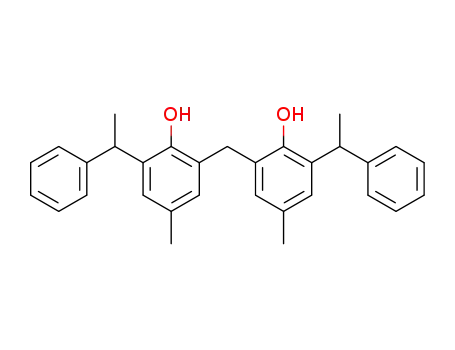 Molecular Structure of 26292-69-3 (2,2'-methylenebis[6-(1-phenylethyl)-p-cresol])