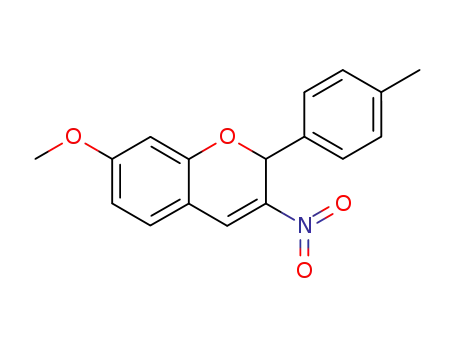2H-1-Benzopyran, 7-methoxy-2-(4-methylphenyl)-3-nitro-