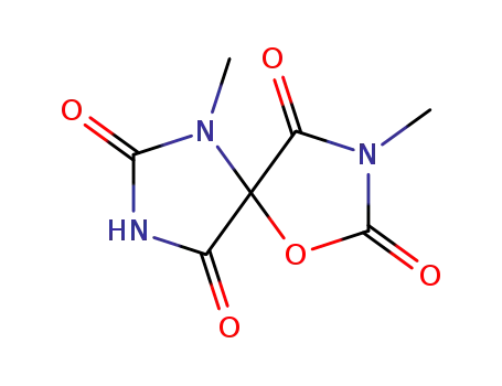 Molecular Structure of 525601-89-2 ((+/-)-3,6-dimethyl-1-oxa-3,6,8-triazaspiro[4,4]nonane-2,4,7,9-tetraone)