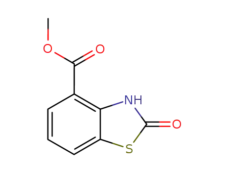 Molecular Structure of 374567-30-3 (4-Benzothiazolecarboxylicacid,2,3-dihydro-2-oxo-,methylester(9CI))