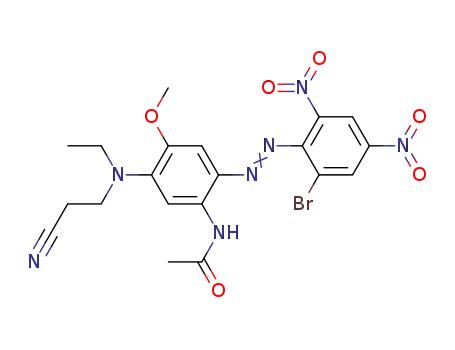 Molecular Structure of 22578-86-5 (N-[2-[(2-bromo-4,6-dinitrophenyl)azo]-5-[(2-cyanoethyl)ethylamino]-4-methoxyphenyl]acetamide)