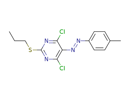 4,6-dichloro-5-((E)-2-(4-methylphenyl)diazenyl)-2-(propylsulfanyl)pyrimidine