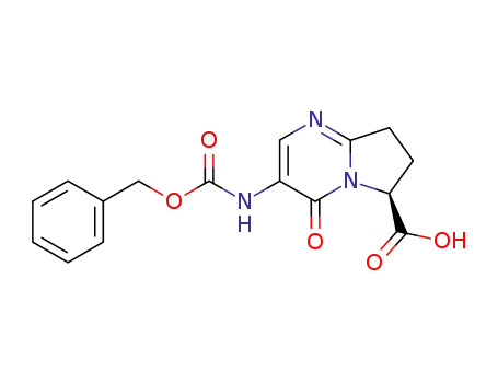 Molecular Structure of 227616-77-5 (Pyrrolo[1,2-a]pyrimidine-6-carboxylic acid,
4,6,7,8-tetrahydro-4-oxo-3-[[(phenylmethoxy)carbonyl]amino]-, (6S)-)