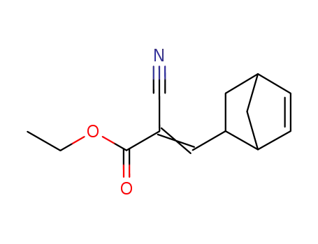 Molecular Structure of 22629-06-7 (ethyl 3-(bicyclo[2.2.1]hept-5-en-2-yl)-2-cyanoacrylate)