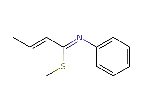 Molecular Structure of 95502-91-3 (2-Butenimidothioic acid, N-phenyl-, methyl ester, (Z,E)-)