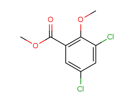 Molecular Structure of 64122-23-2 (Benzoic acid, 3,5-dichloro-2-methoxy-, methyl ester)